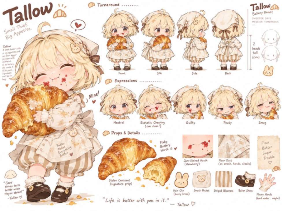 Tallow烘焙主题chibi角色设定表